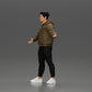 Diorama Modellbau Produktfoto 5: Miniaturfigur Asiatischer Mann in Kapuzenpullover, Arme seitlich erhoben (Ref Nr. A60)