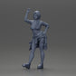 Diorama Modellbau Produktfoto 6: Miniaturfigur: Mädchen in Top & Shorts, Shirt um Hüfte gebunden, Arm erhoben (Ref Nr. A56)