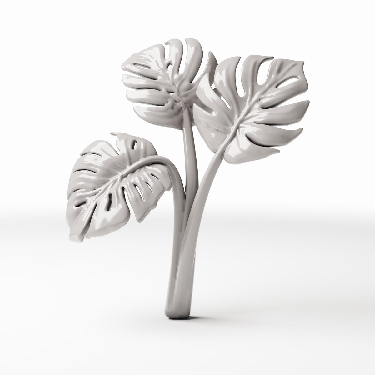 Diorama Modellbau Produktfoto 0: Diorama Pflanzen: Monstera mit drei Blättern (Ref. 481D)