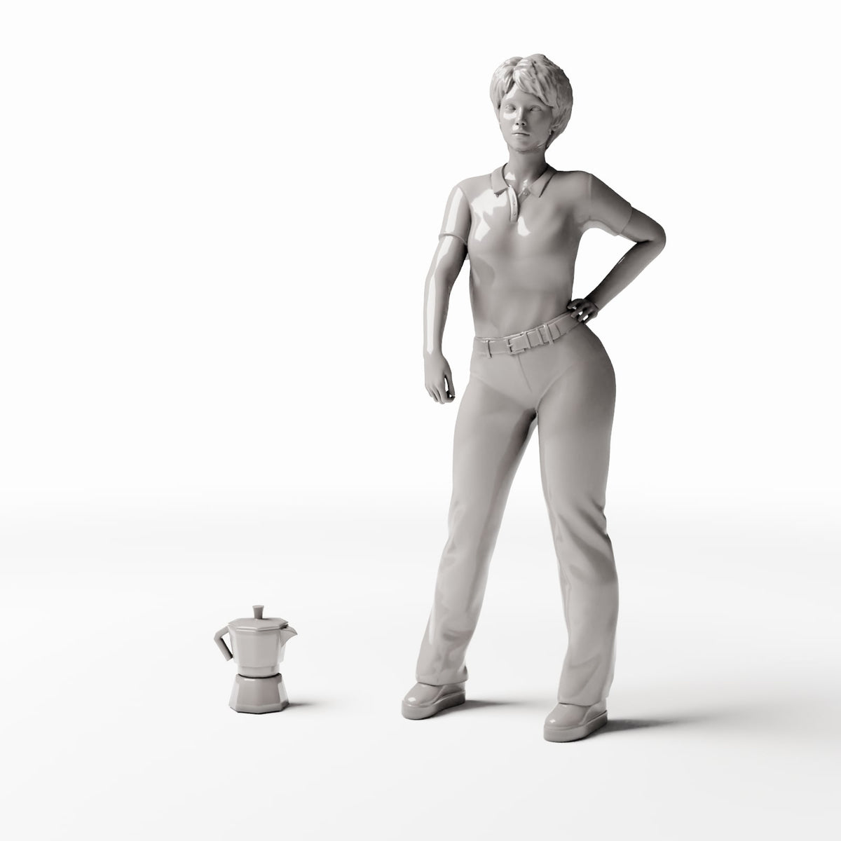 Diorama Modellbau Produktfoto 1: Diorama Küche: Aluminium-Kaffeekocher (Ref. 595D)