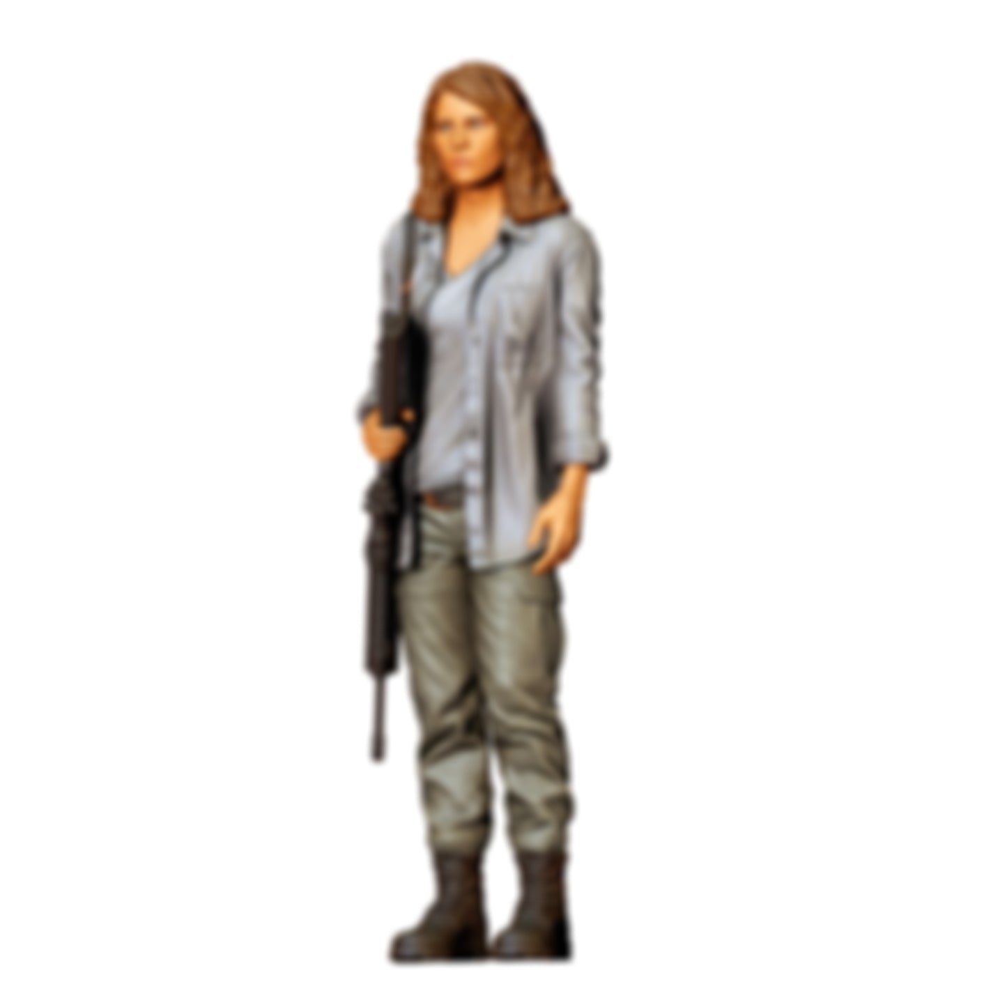 3DP Miniatures 3: Stehende Figur: Frau mit Gewehr vor dem Körper (Ref. Nr. 496)