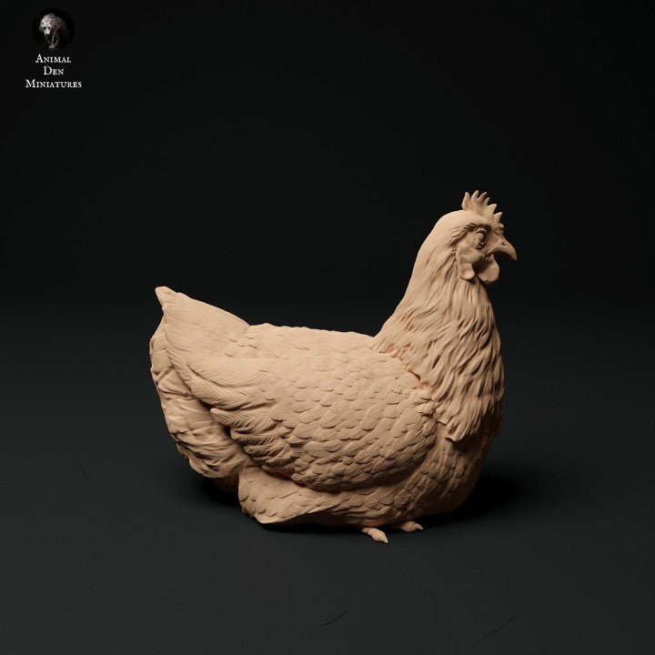 Produktfoto Tier Figur Diorama, Modellbau: 0: Bauernhof Tier Figuren: 3 Hühner - essend, sitzend und laufend