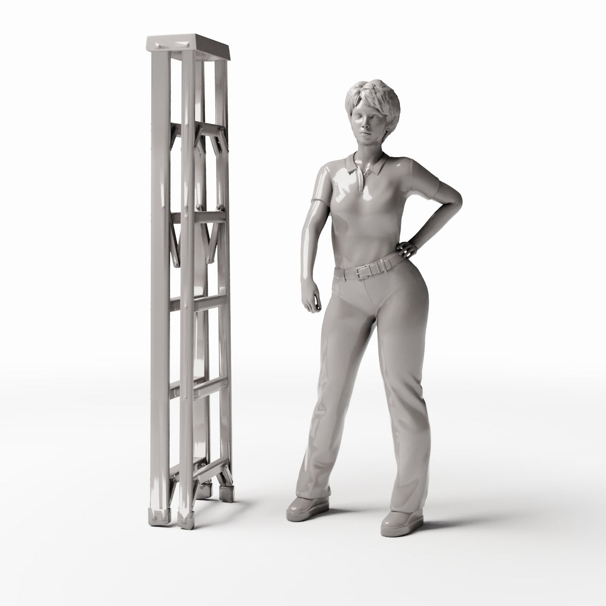 Diorama Modellbau Produktfoto 1: Diorama Werkstatt: Zusammengeklappte Stehleiter (Ref. 777D)