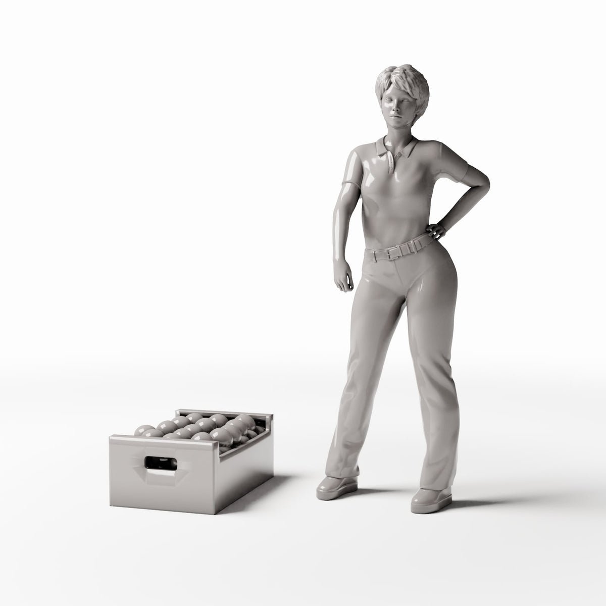 Diorama Modellbau Produktfoto 1: Diorama Lager: Marktkiste mit Lagergut (Ref. 804D)