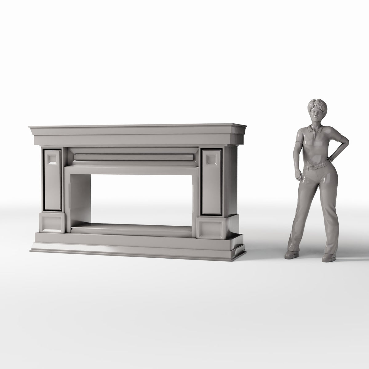 Diorama Modellbau Produktfoto 1: Diorama Architektur: Breites neoklassizistisches Kaminportal (Ref. 856D)