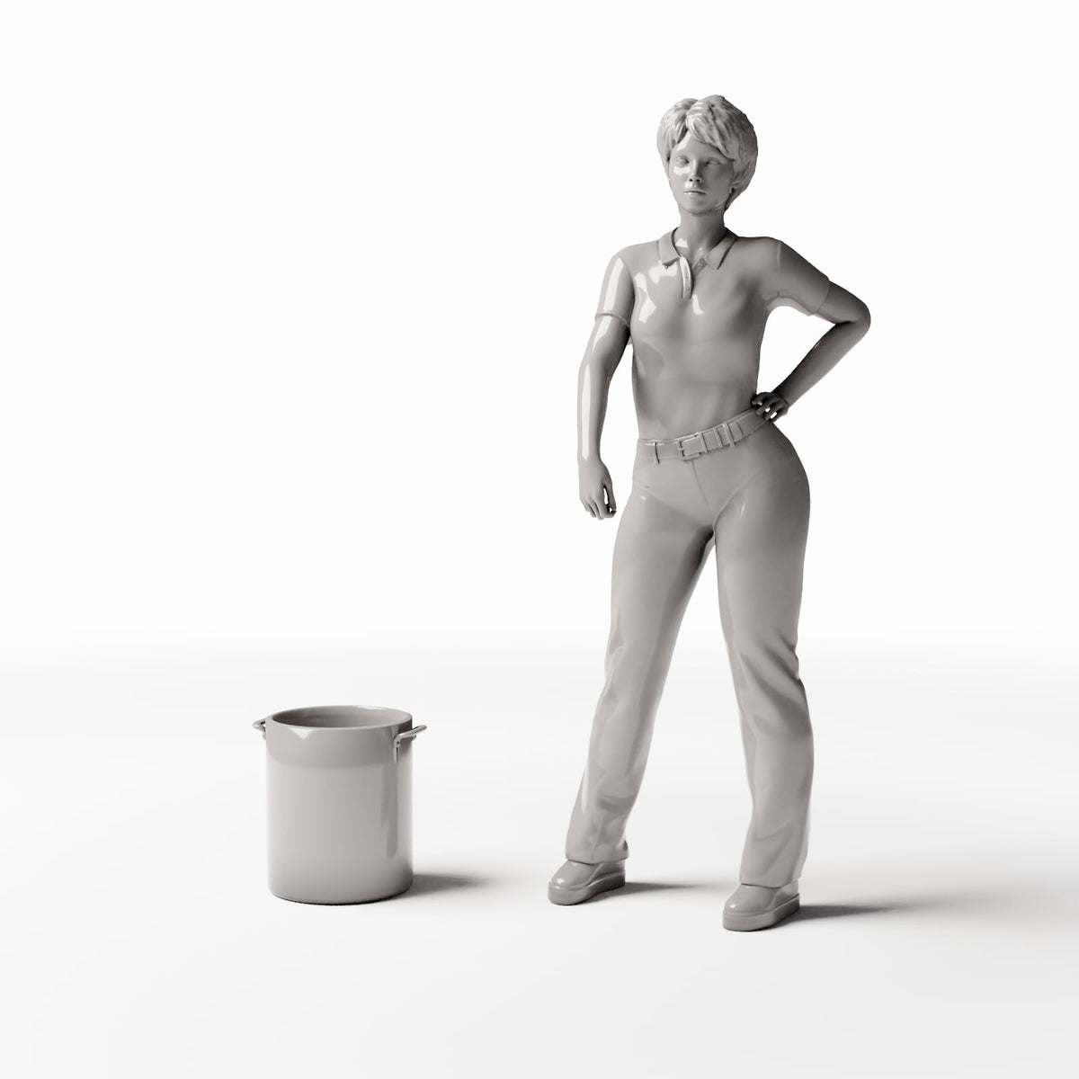 Diorama Modellbau Produktfoto 1: Diorama Küche: Großer Aluminium-Kochtopf mit Griffen (Ref. 946D)