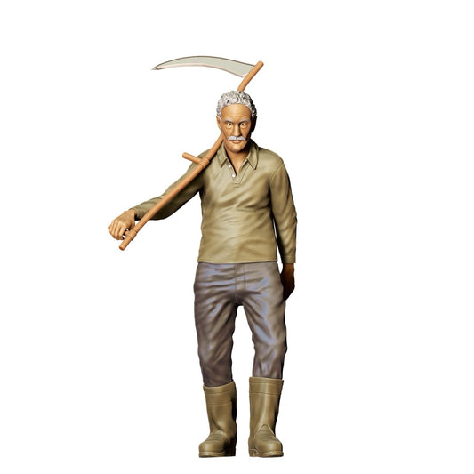 Miniatur Figur: Bauer mit Sense A - Alter Landwirt bei der Arbeit (Nr. 299)