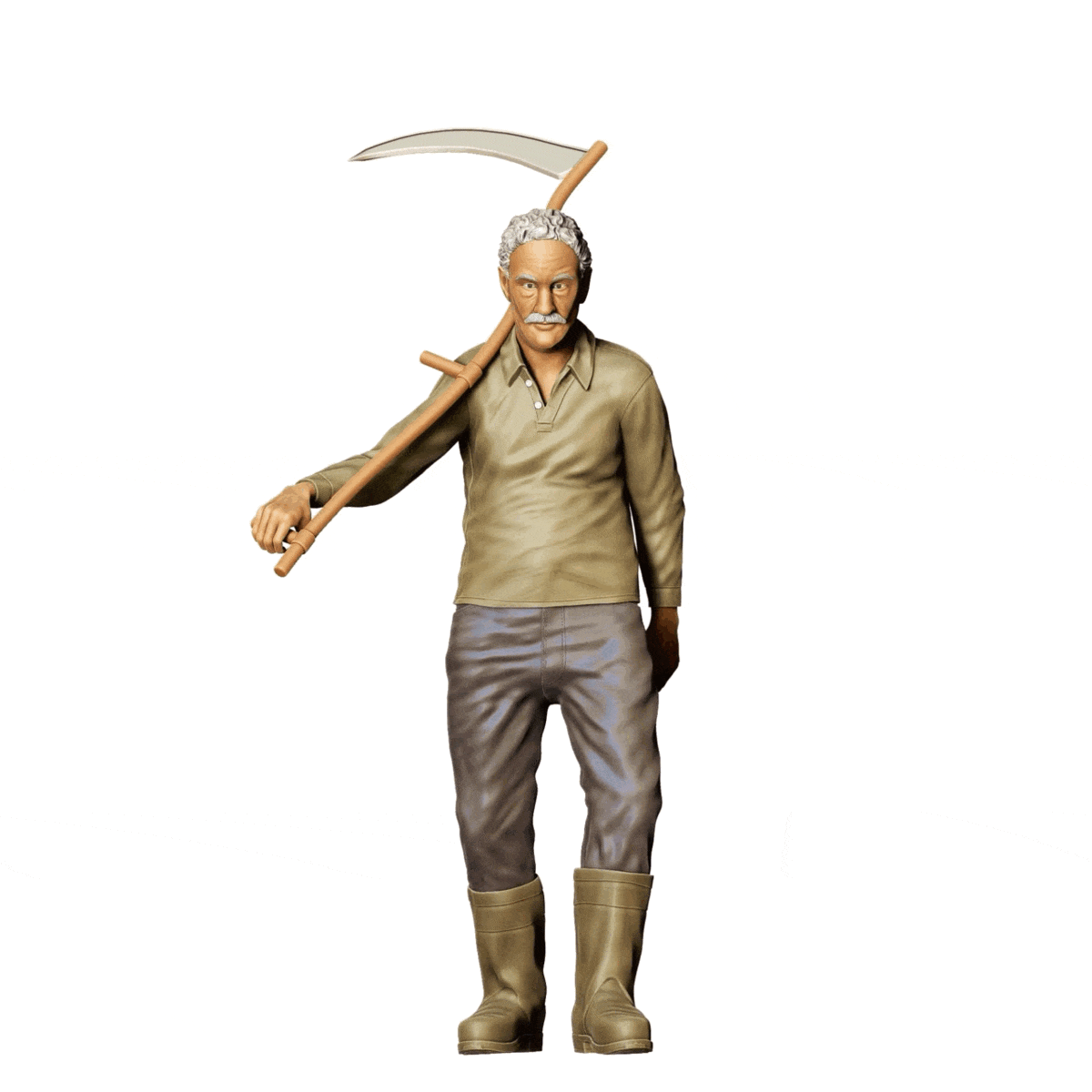 Miniatur Figur: Bauer mit Sense A - Alter Landwirt bei der Arbeit (Nr. 299)