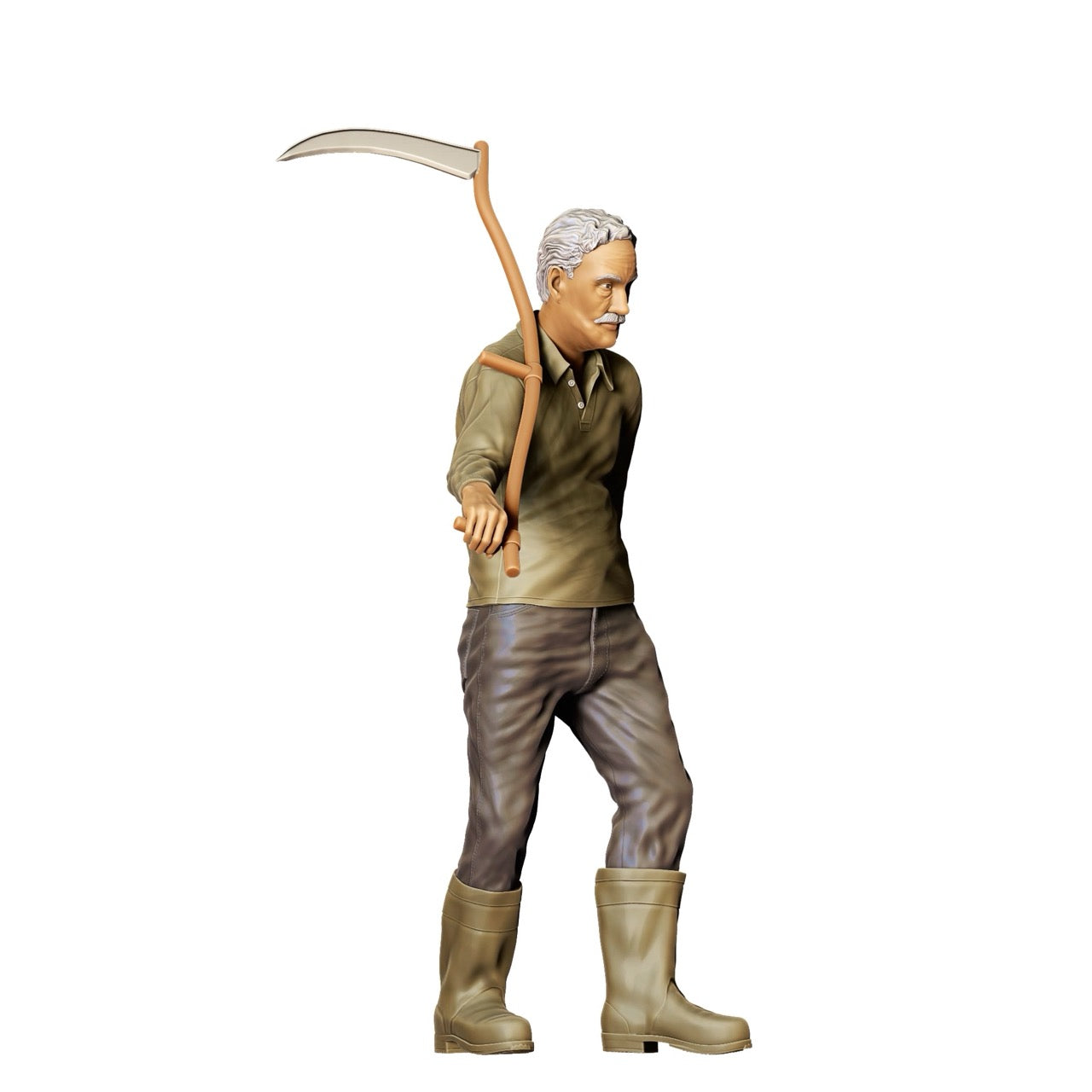 Miniatur Figur: Bauer mit Sense A - Alter Landwirt bei der Arbeit (Nr. 299)