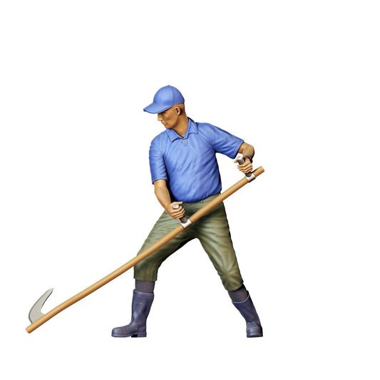 Miniatur Figur: Bauer mit Sense B - Alter Landwirt bei der Arbeit (Nr. 300)