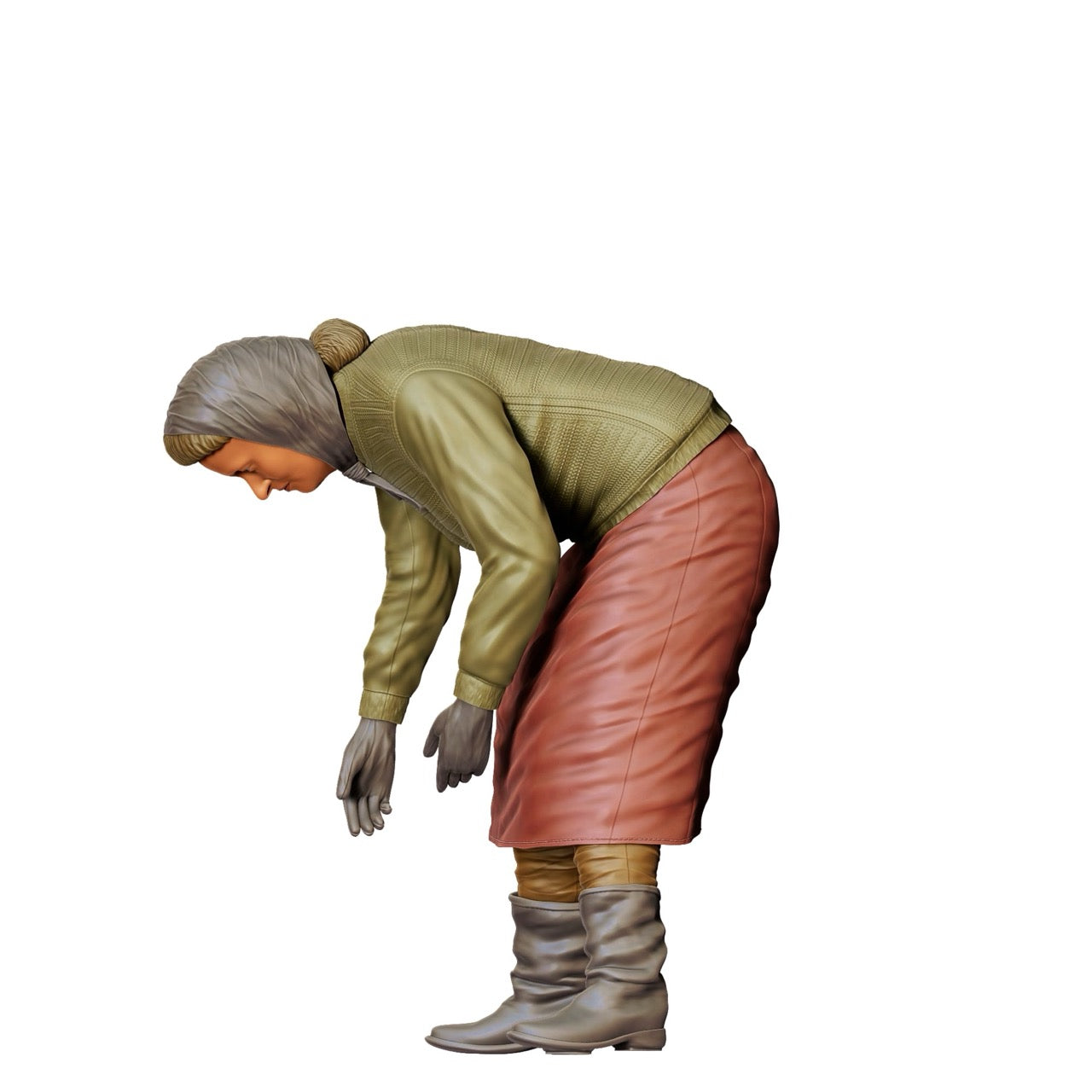Miniatur Figur: Bäuerin auf dem Feld - Alte Landwirtin bei der Arbeit (Nr. 301)