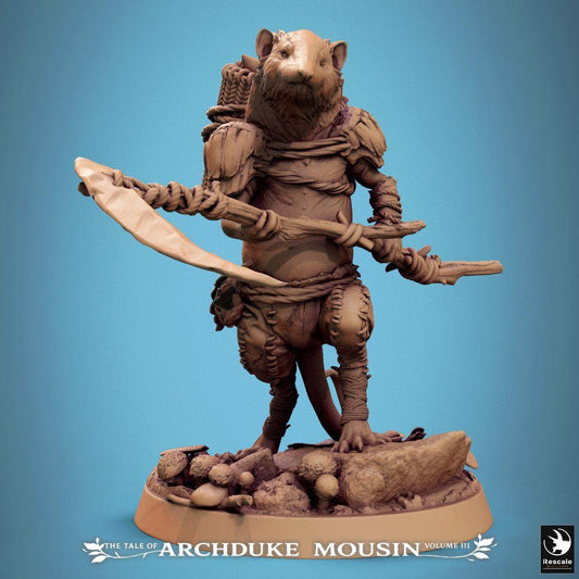 Produktfoto Tabletop 28mm Lord of the Print (LotP) 0: Tabletop Miniatur: Maus-Krieger mit Gleve, Nager-Waldläufer-Späher, Rattenvolk Stammeskrieger mit Stangenwaffe (25_07_K3)