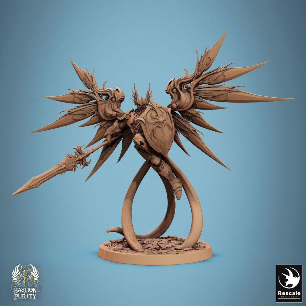 Produktfoto Tabletop 28mm Lord of the Print (LotP) 0: Tabletop Miniatur: Geflügelter Paladin / Engelskrieger, Himmelsritter mit Langschwert und Wappenschild - Aurelian Skyblade (24_09_B5)