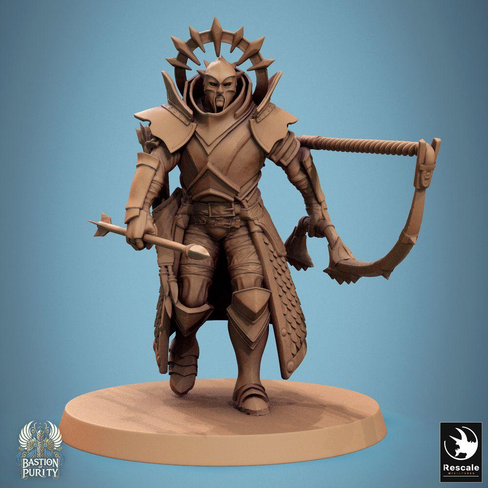 Produktfoto Tabletop 28mm Lord of the Print (LotP) 0: Tabletop Miniatur: Paladin / Ordensritter in Vollplatte, heiliger Champion mit Streitkolben und Kettensichel (24_09_C2)