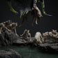 Produktfoto Tabletop 28mm Lord of the Print (LotP) 2: Tabletop Fantasy Miniaturenset: Black Dragon Hunt - Schwarzer Drache mit Jagdhunden auf szenischer Felsenbase (26_03_A1)