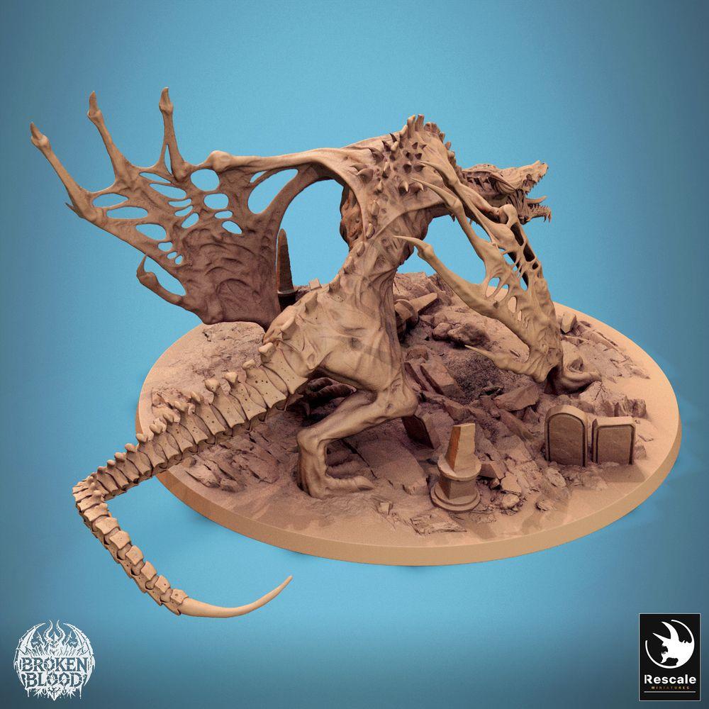 Produktfoto Tabletop 28mm Lord of the Print (LotP) 3: Tabletop Miniatur: Untoter Skelett-Wyvern, Knochendrache und Gruftbestie, Boss-Kreatur - Bann Wyvern (24_11_E1)