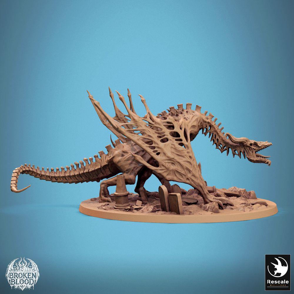 Produktfoto Tabletop 28mm Lord of the Print (LotP) 5: Tabletop Miniatur: Untoter Skelett-Wyvern, Knochendrache und Gruftbestie, Boss-Kreatur - Bann Wyvern (24_11_E1)