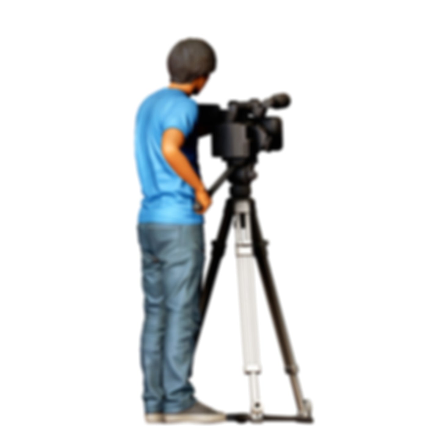 3DP Miniatures 0: Stehende Figur: Kameramann mit Videokamera auf Stativ (Ref. Nr. 511)