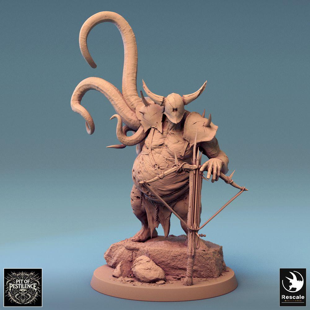 Produktfoto Tabletop 28mm Lord of the Print (LotP) 0: Tabletop Miniatur: Verderbter Hinrichter - Dämonenkrieger Armbrustschütze, Chaoskrieger Boss, Tentakel-Abomination (24_08_D2)
