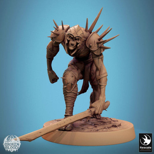 Produktfoto Tabletop 28mm Lord of the Print (LotP) 0: Tabletop Miniatur: Untoter Ghul Verwüster, Berserker und Krieger mit Großschwert und Dornenrüstung - Ghoul Ravager (24_11_C35)