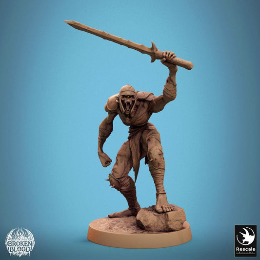 Produktfoto Tabletop 28mm Lord of the Print (LotP) 0: Tabletop Miniatur: Ghul Verwüster (Ghoul Ravager), untoter Krieger mit gezackter Klinge - finsterer Champion und monströser Nahkämpfer (24_11_C37)