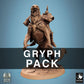 Produktfoto Tabletop 28mm Lord of the Print (LotP) 0: Tabletop Miniatur: Greifenritter Paladin auf Greif Gryphon, gepanzerter Bestienreiter mit Kriegshammer, Kavallerie-Reiterfigur (24_09_G10)