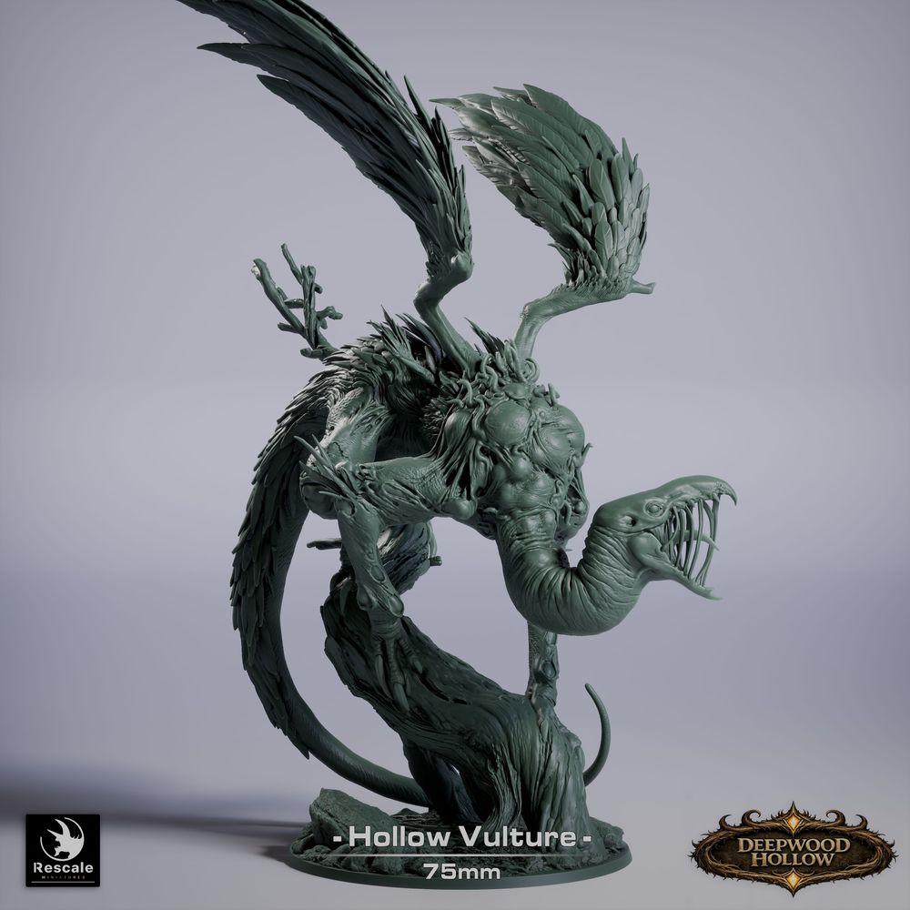 Produktfoto Tabletop 28mm Lord of the Print (LotP) 0: Tabletop Miniatur: Geierdämon / Hollow Vulture - fliegende Chimäre, Schreckensvogel im Sturzflug mit Klauen, zerrissenen Schwingen und Peitschenschwanz (26_03_D1)
