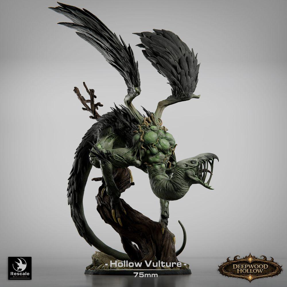Produktfoto Tabletop 28mm Lord of the Print (LotP) 1: Tabletop Miniatur: Geierdämon / Hollow Vulture - fliegende Chimäre, Schreckensvogel im Sturzflug mit Klauen, zerrissenen Schwingen und Peitschenschwanz (26_03_D1)
