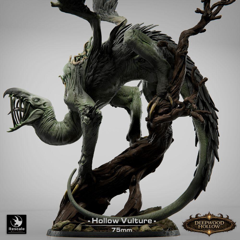 Produktfoto Tabletop 28mm Lord of the Print (LotP) 4: Tabletop Miniatur: Geierdämon / Hollow Vulture - fliegende Chimäre, Schreckensvogel im Sturzflug mit Klauen, zerrissenen Schwingen und Peitschenschwanz (26_03_D1)