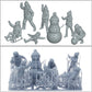Diorama Modellbau Produktfoto 0: Winterliche Kinder - 7 Figuren - Schneemann und Schneeballschlacht