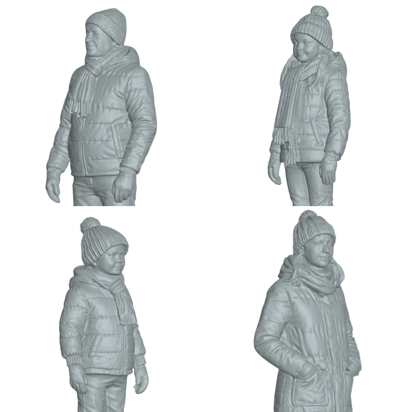 Diorama Modellbau Produktfoto 0: Winterliche Familie - 4 Figuren - Winter Wonderland