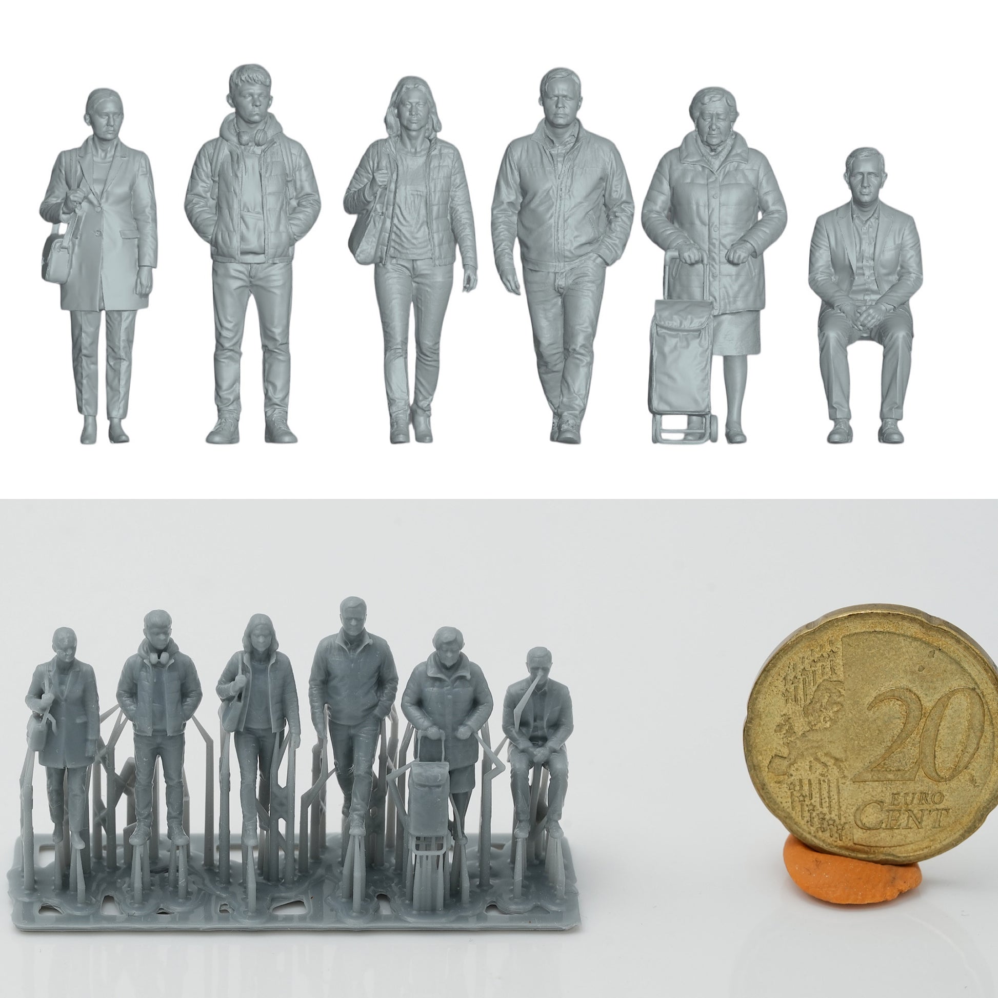 Diorama Modellbau Produktfoto 0: Passanten Figuren Set 2 - 6 Figuren (h0_29)
