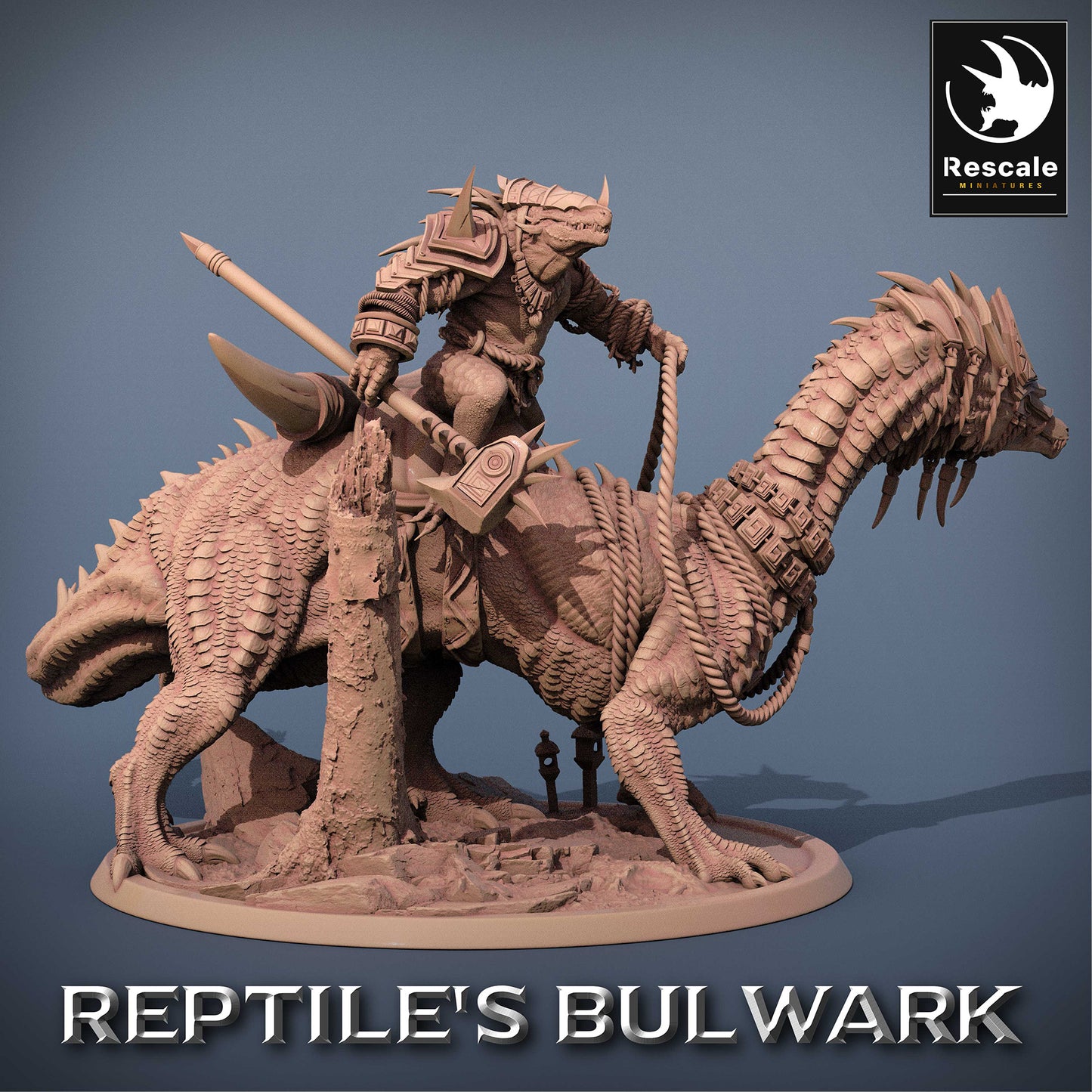 Lizardfolk Reiter - Echsen Krieger auf Dinosaurier Reittier (C6)