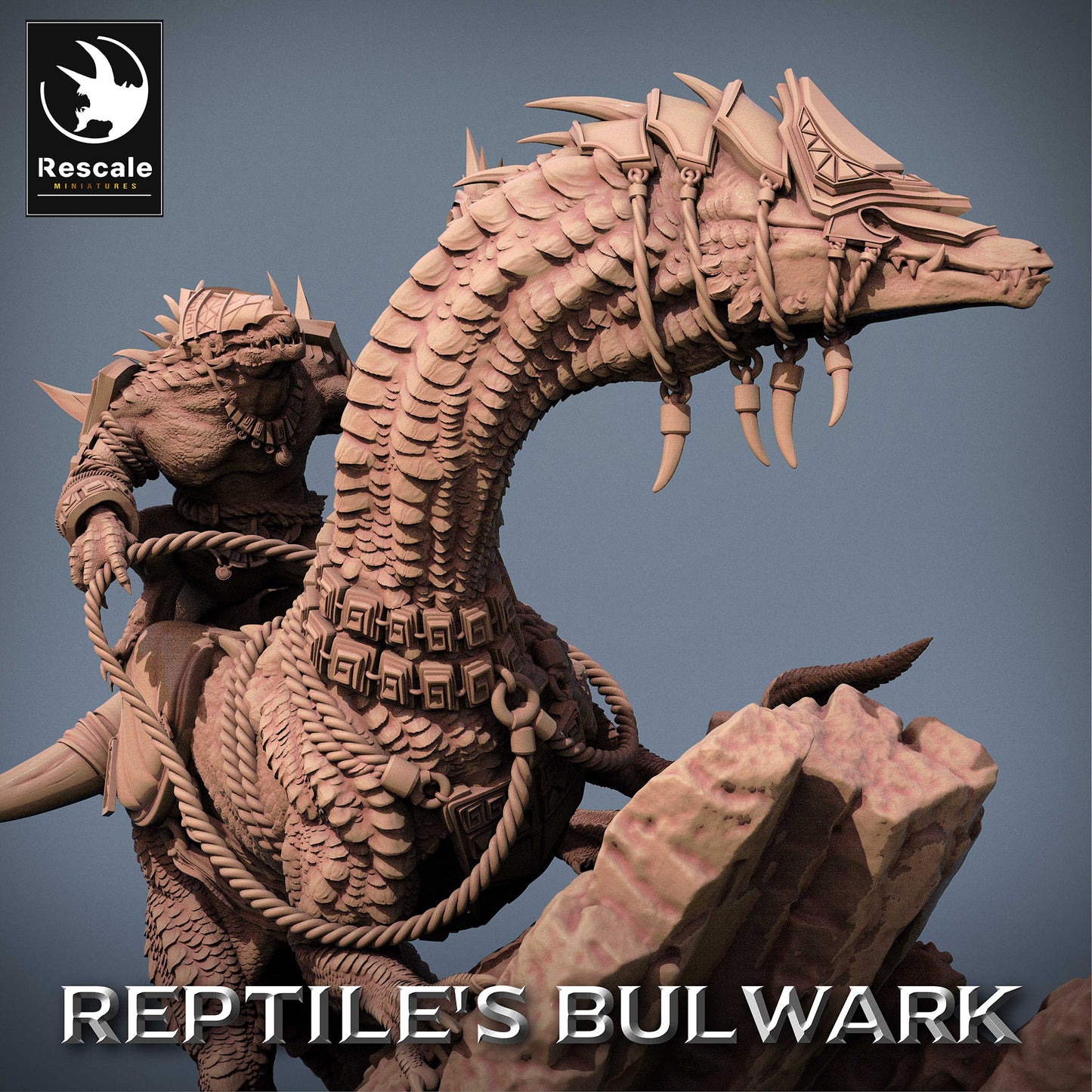 Lizardfolk Reiter - Echsen Krieger auf Dinosaurier Reittier (C9)