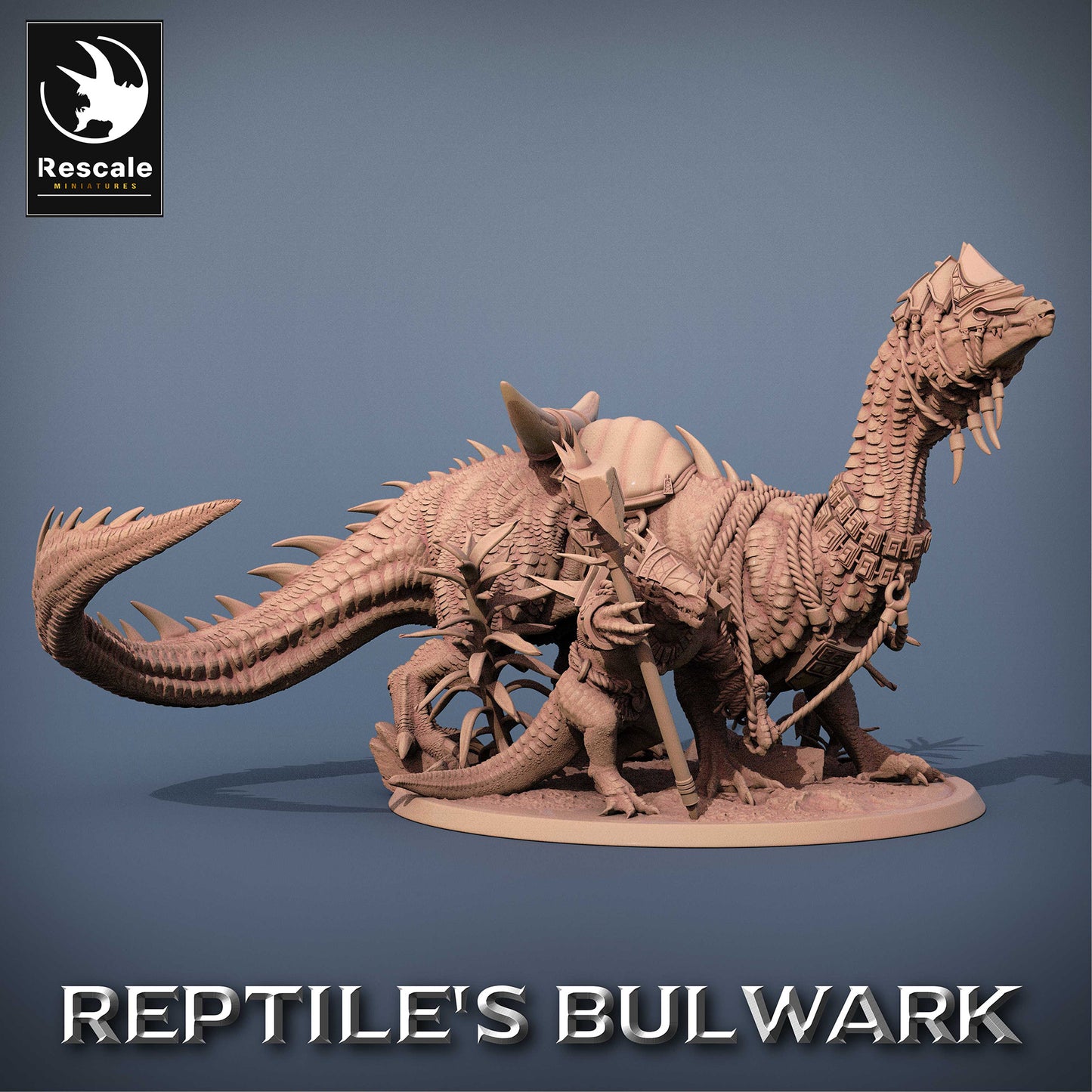 Lizardfolk Reiter - Echsen Krieger auf Dinosaurier Reittier (C2)