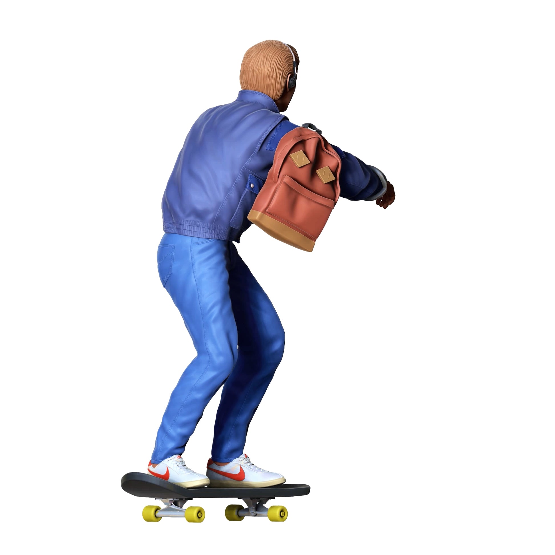 Produktfoto Diorama und Modellbau Miniatur Figur: Skater - Mann auf Skateboard mit Rucksack