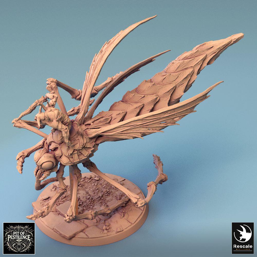 Produktfoto Tabletop 28mm Lord of the Print (LotP) 0: Tabletop Miniatur: Dämonenreiter auf monströser Insektenbestie - Insektenreiter, Mückenreiter, Albtraumkavallerie, Bossmonster - E1 Dravon Assault (24_08_E1)