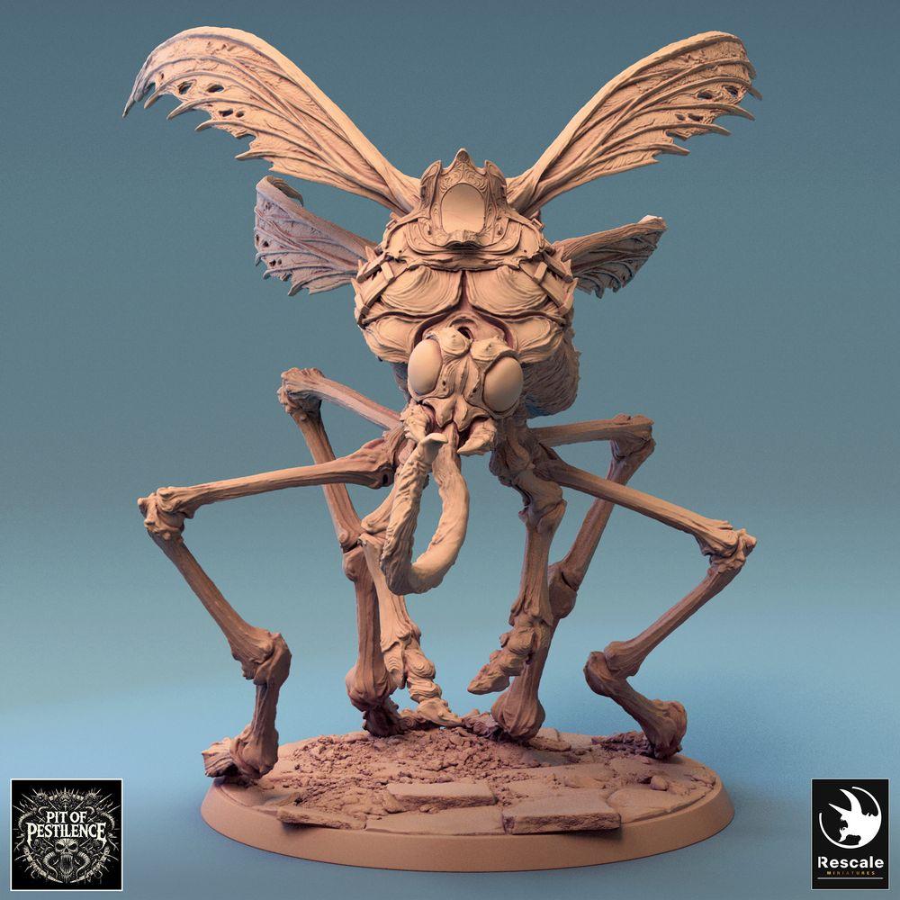 Produktfoto Tabletop 28mm Lord of the Print (LotP) 0: Tabletop Miniatur: Gehörnter Bestienreiter auf riesiger Mückenbestie - Insekten-Monster, Flugbestie, Schwarmdämon - E5 Dravon Pursuit (24_08_E5)