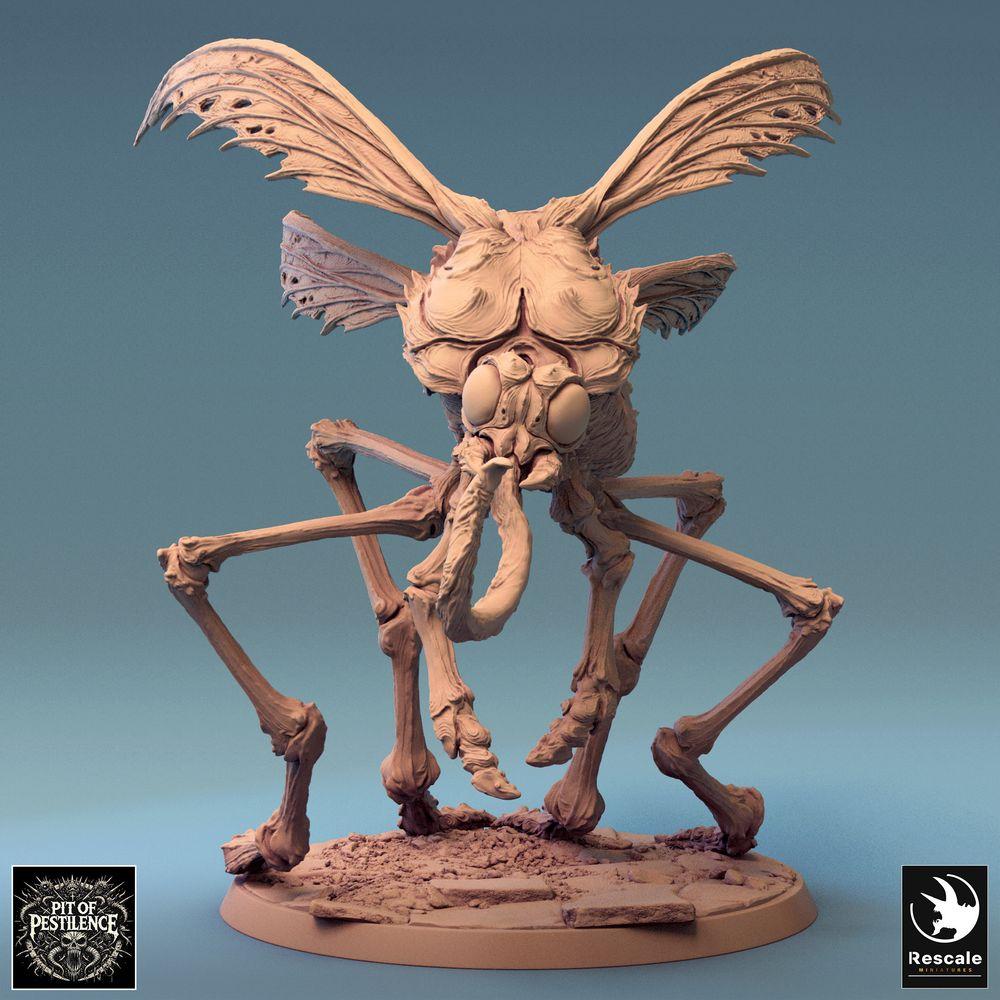 Produktfoto Tabletop 28mm Lord of the Print (LotP) 0: Tabletop Miniatur: Gehörnter Bestienreiter auf riesiger Mückenbestie - Insekten-Monster, Flugbestie, Schwarmdämon - E5 Dravon Pursuit (24_08_E5)