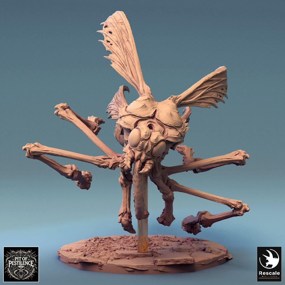Produktfoto Tabletop 28mm Lord of the Print (LotP) 0: Tabletop Miniatur: Seuchenfliege / Pestdämon - insektoide Flugbestie, fliegendes Wargaming-Monster, Schwarm- und Boss-Gegner (24_08_E6)
