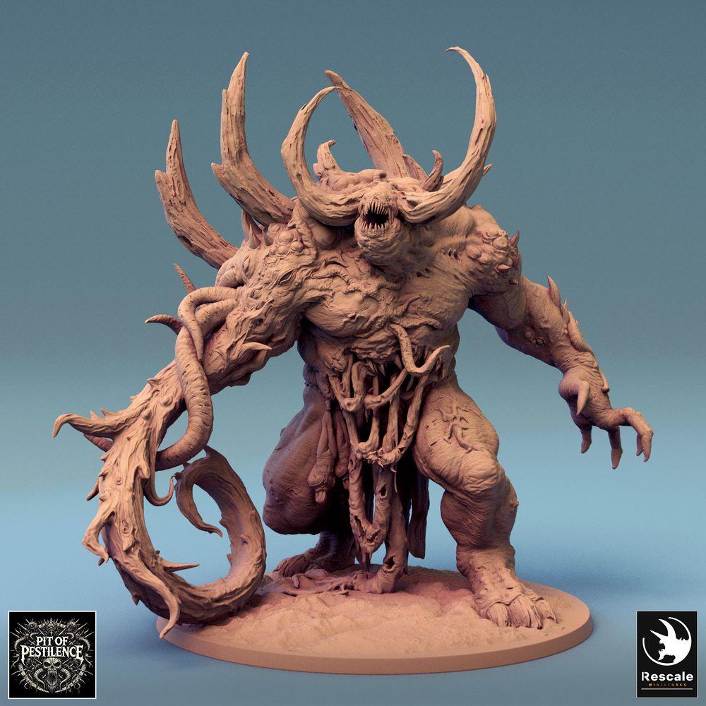 Produktfoto Tabletop 28mm Lord of the Print (LotP) 0: Tabletop Miniatur: Dämonenfürst, Verderbnisdämon, Höllenbestie mit Tentakelarm, Klauen und Hörnern, Bossmonster (Ulcerated Colossus) (24_08_K)