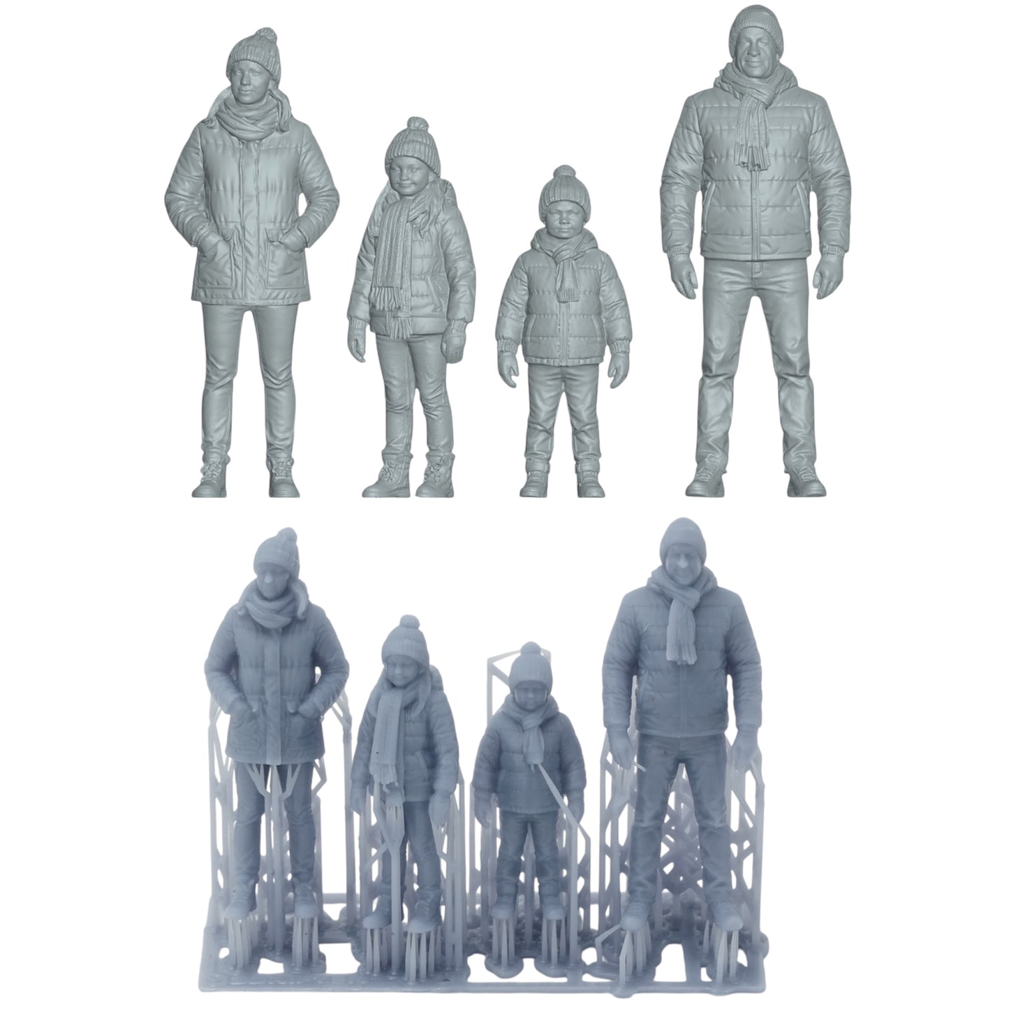 Diorama Modellbau Produktfoto 0: Winterliche Familie - 4 Figuren - Winter Wonderland