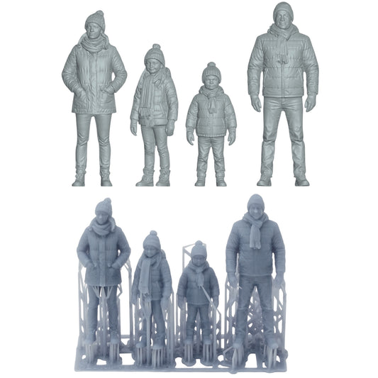 Diorama Modellbau Produktfoto 0: Winterliche Familie - 4 Figuren - Winter Wonderland