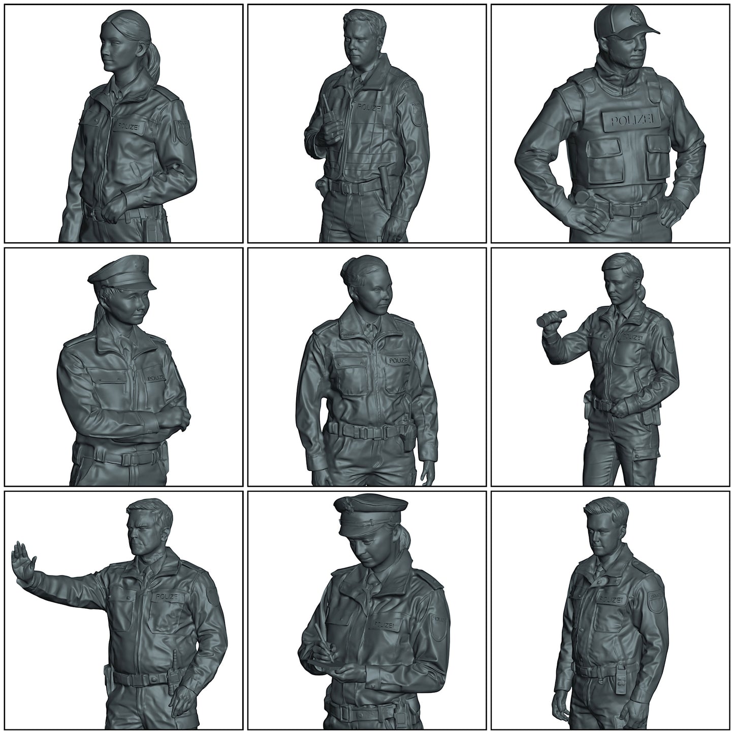 Diorama Modellbau Produktfoto 0: Deutsche Polizisten - 9 Figuren