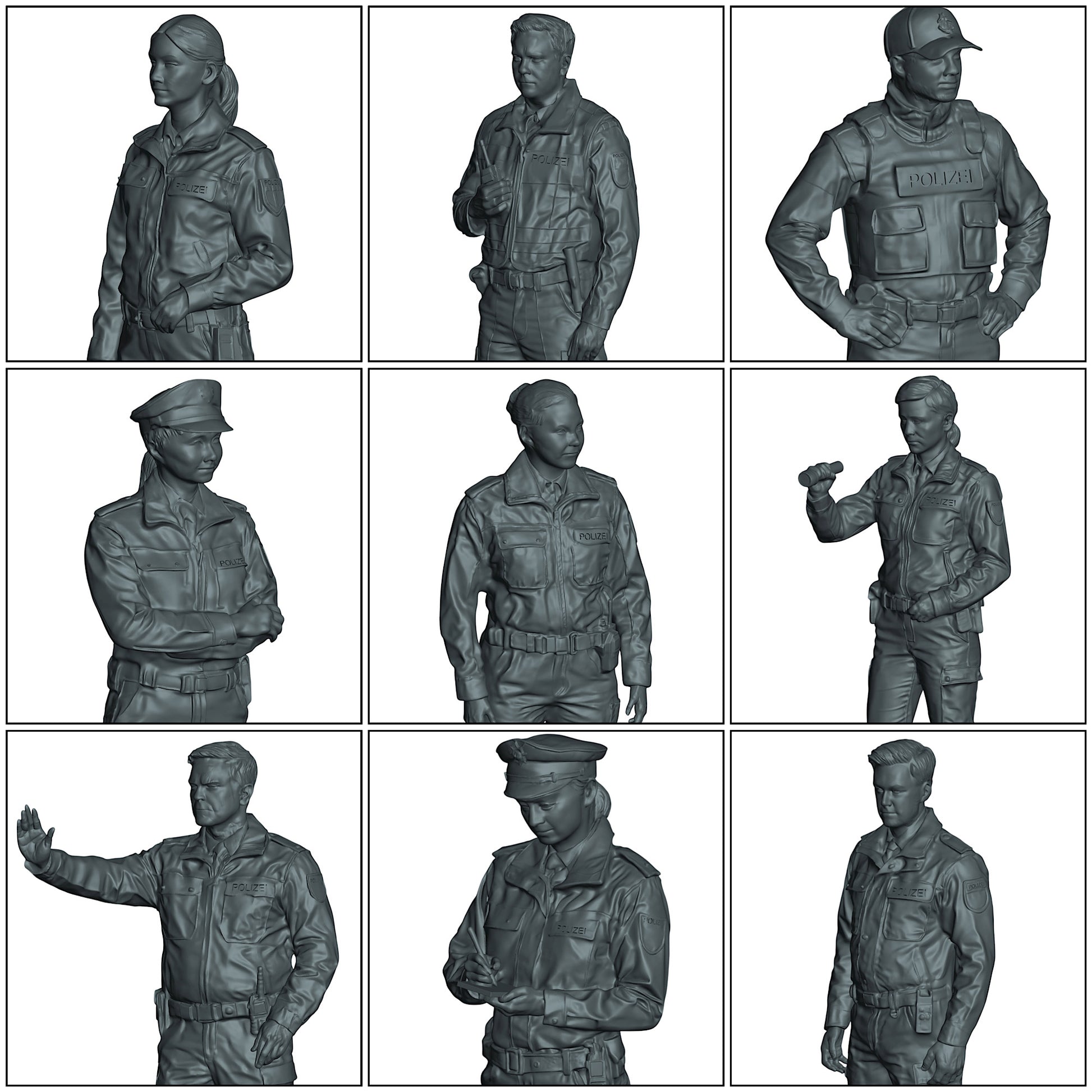 Diorama Modellbau Produktfoto 0: Deutsche Polizisten - 9 Figuren