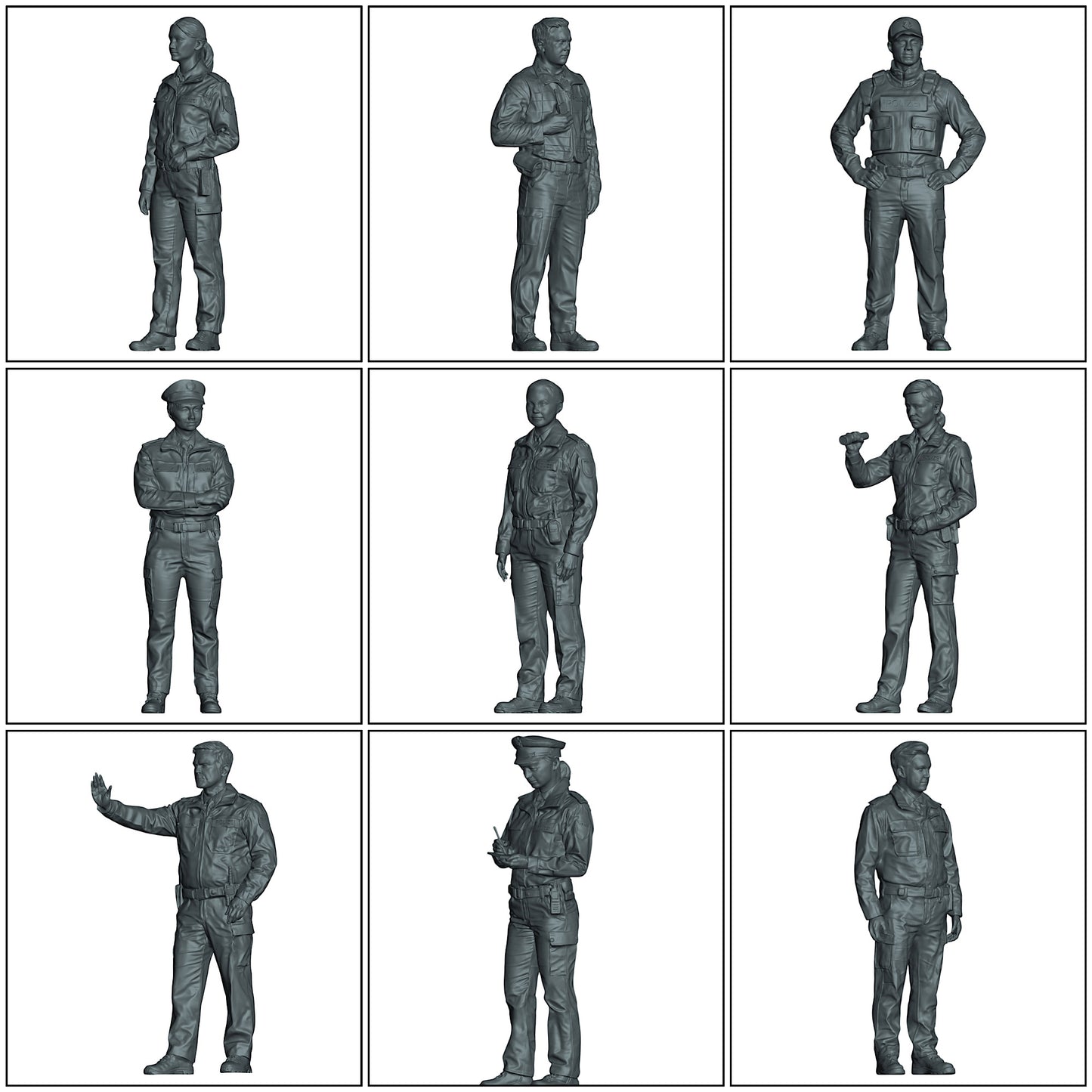 Diorama Modellbau Produktfoto 0: Deutsche Polizisten - 9 Figuren