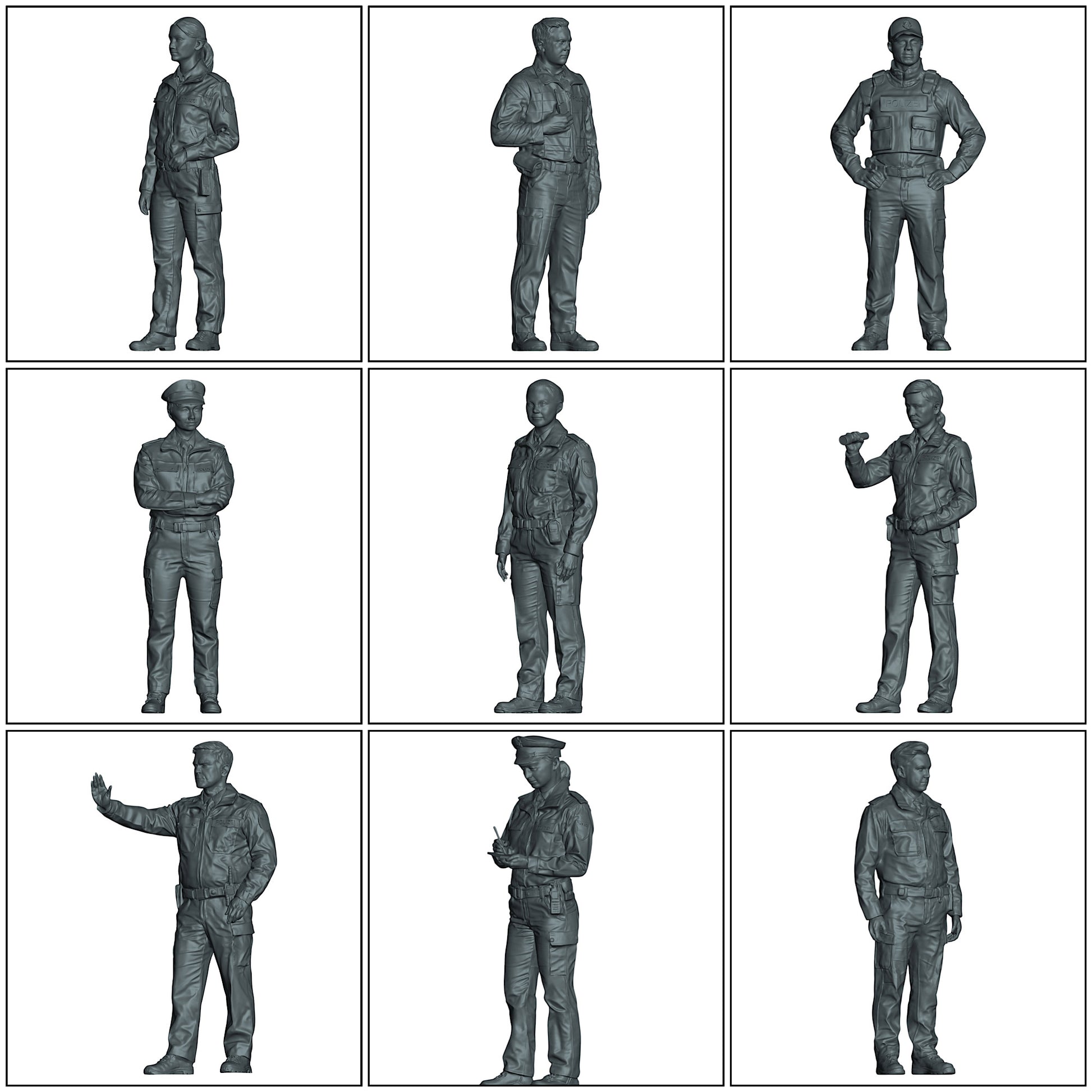 Diorama Modellbau Produktfoto 0: Deutsche Polizisten - 9 Figuren