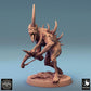 Produktfoto Tabletop 28mm Lord of the Print (LotP) 0: Fantasy Figur: Dämonische Höllenbestie / Unhold mit Kettenwaffe - Stachelmonster mit Rammbock-Horn, dynamische Pose, Nahkampf Boss-Monster, Tabletop Miniatur für Skirmish und Wargaming (24_08_F10)