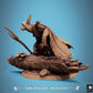 Produktfoto Tabletop 28mm Lord of the Print (LotP) 1: Fantasy Figur: Hasen-/Kaninchenmensch Waldläufer, Späher/Schurke/Assassine, Hinterhaltsjäger mit Glefe, kauernd auf Baumstamm-Base, Rabbitfolk Ranger (25_07_Q31)