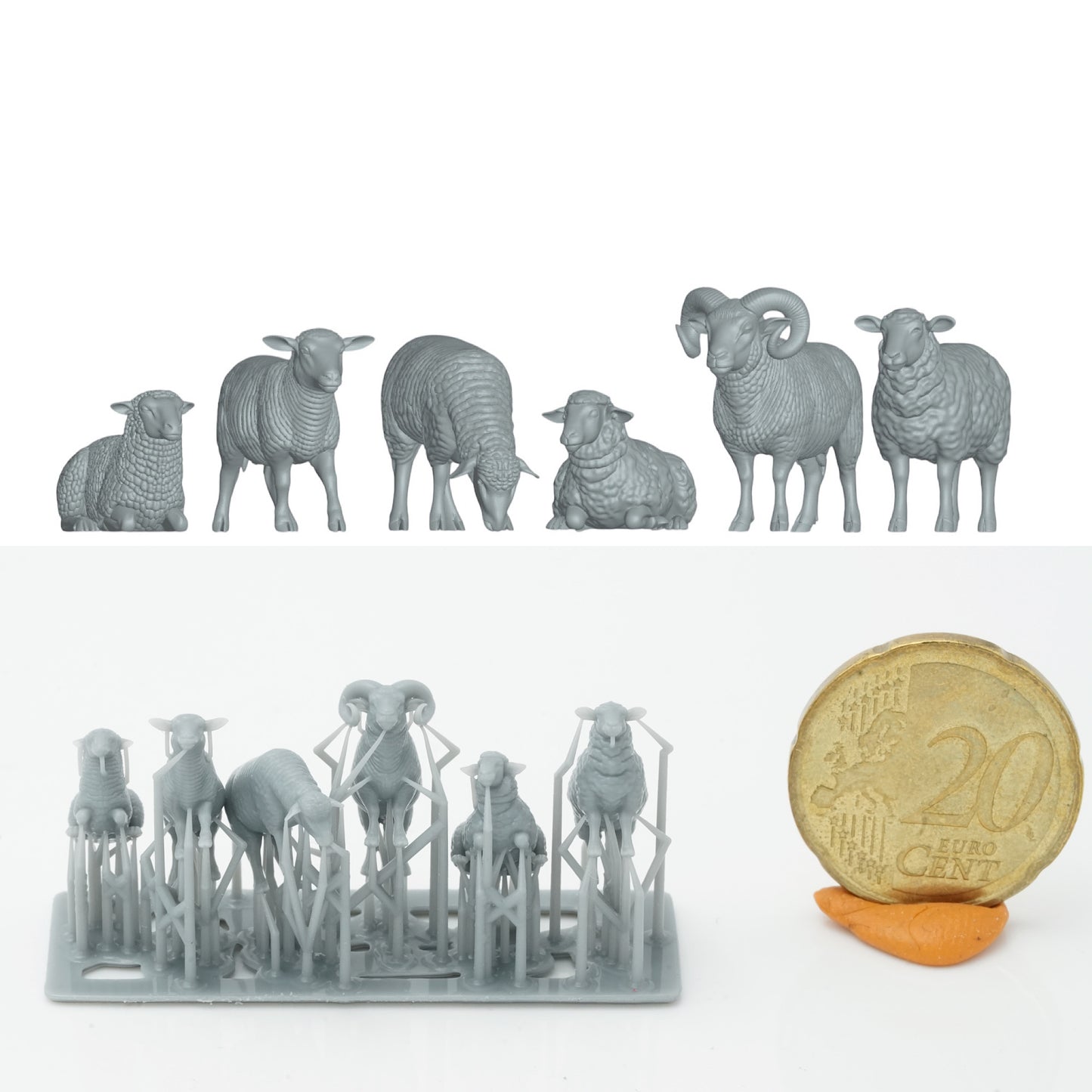 Produktfoto Tier Figur Diorama, Modellbau: 0: Bauernhof Farm Tier Figuren: Schweine Set - 6 Schweine (Ref a051)